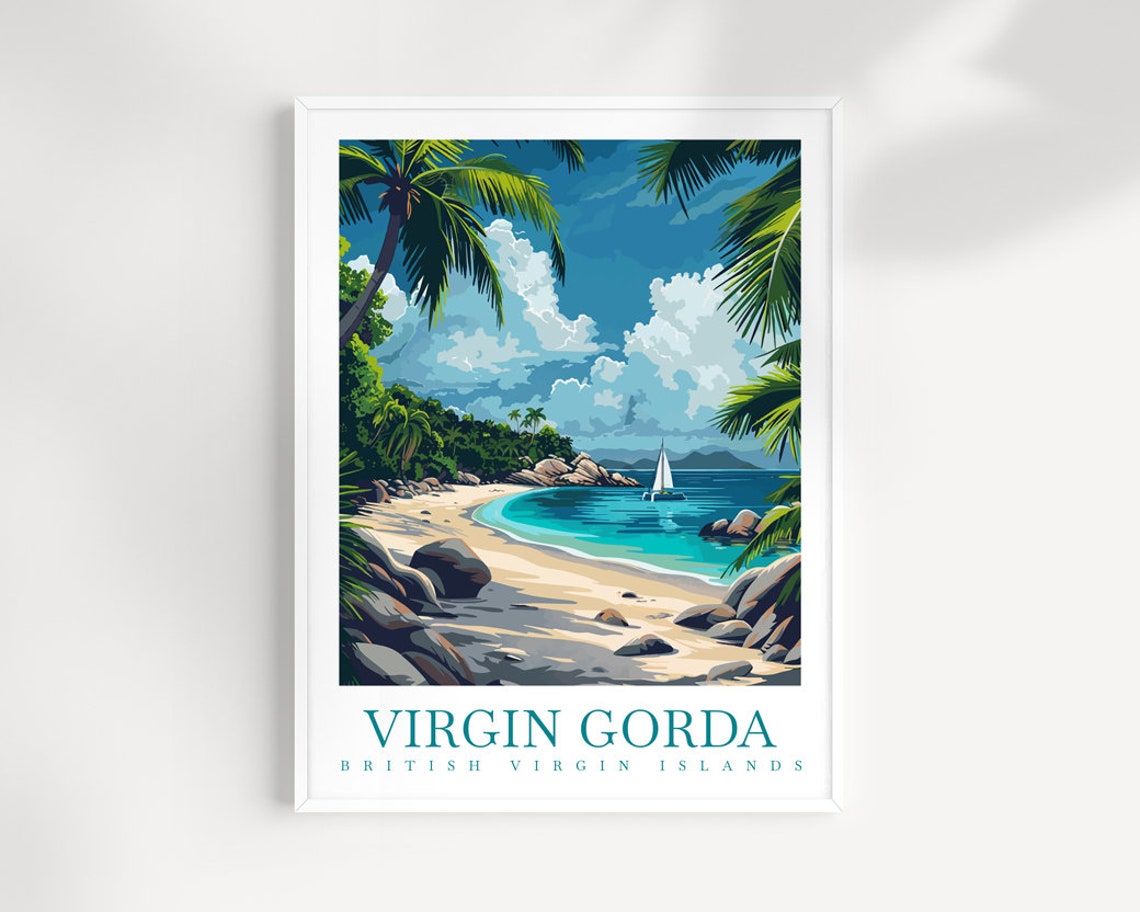 Virgin Gorda British Virgin Islands Beach Palm Cove Art Poster