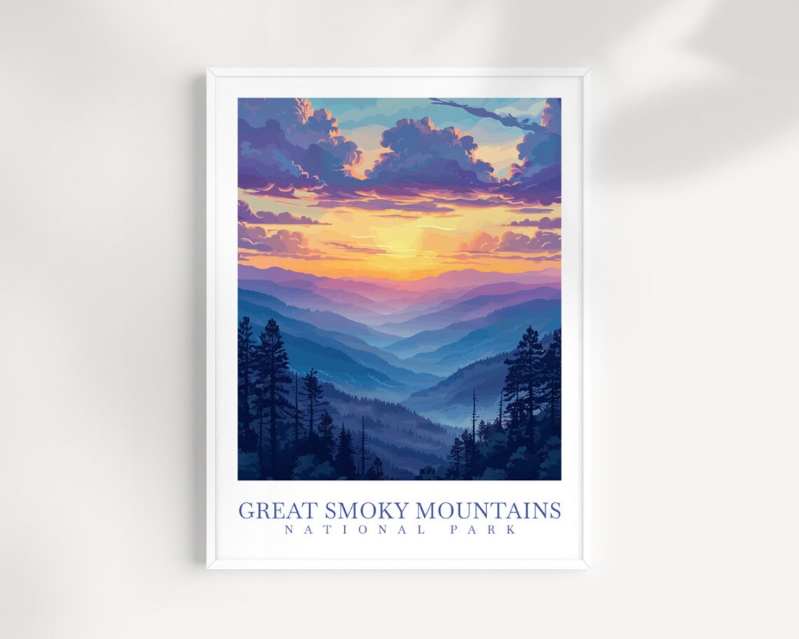 Great Smoky Mountains National Park Purple Sunset Vista Poster