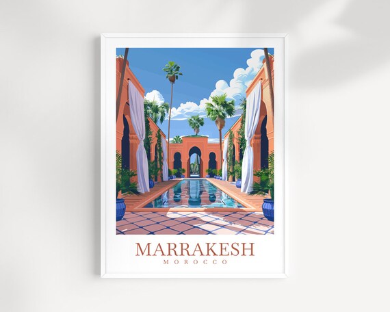 Marrakesh Travel Print Wall Art Morocco Wall Hanging Home Dcor Marrakesh Gift Art Lovers Morocco Art Lover Gift Wall Art Morocco Art