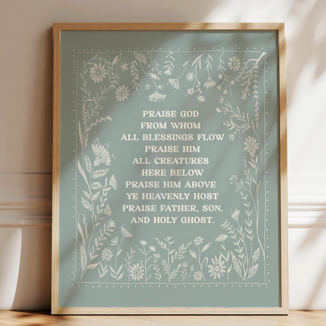 Doxology Praise God Vintage Christian Art Print