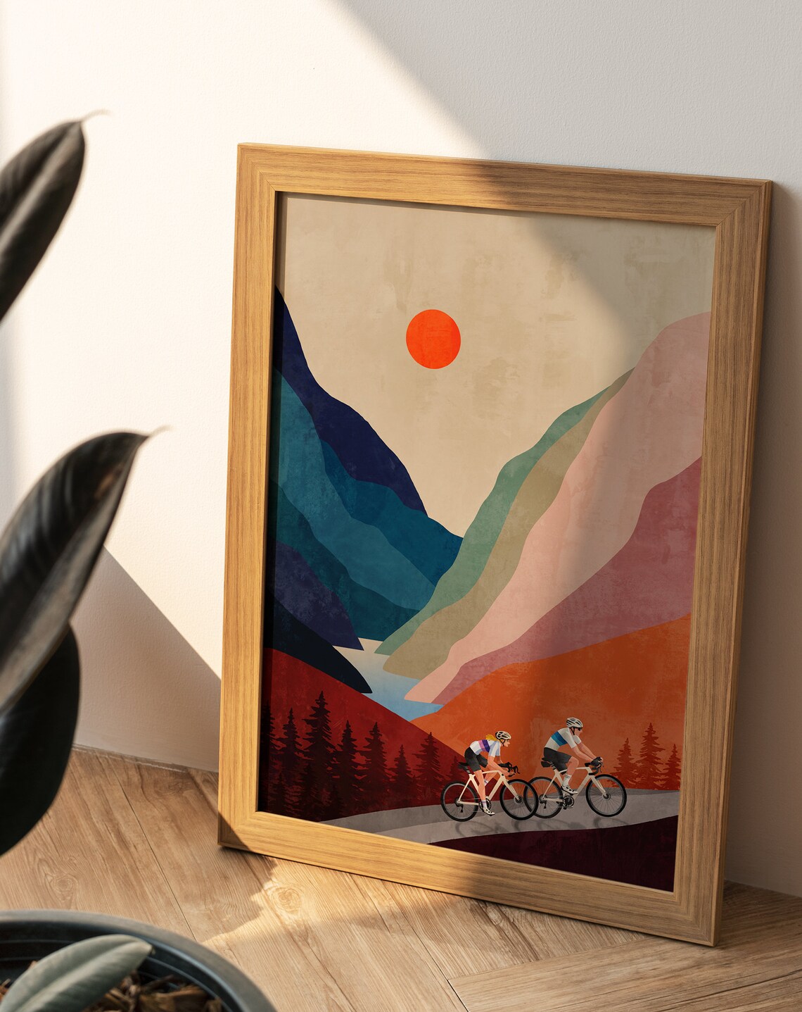 Cycling Friends Art Print, Gift for Cyclist - Image 3