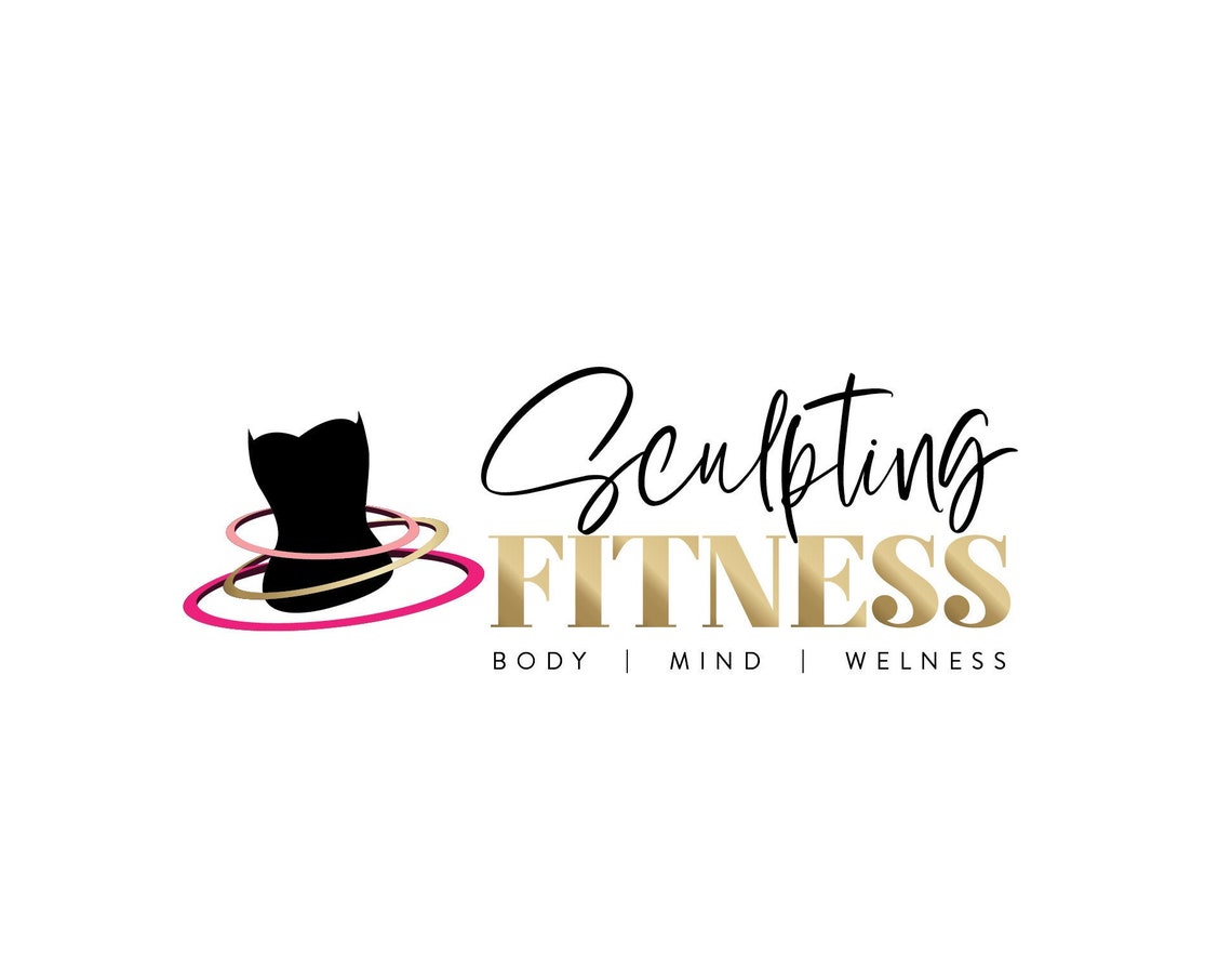 Sculpting Fitness Corset Hoop Body Mind Wellness Premade Logo Print
