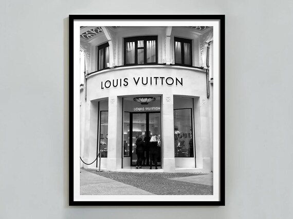 Louis Vuitton Storefront Black White Luxury Shopping Photo Poster