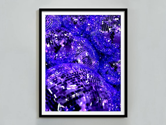 Cluster of Purple Disco Balls Sparkling Party Nightlife Photo Poster