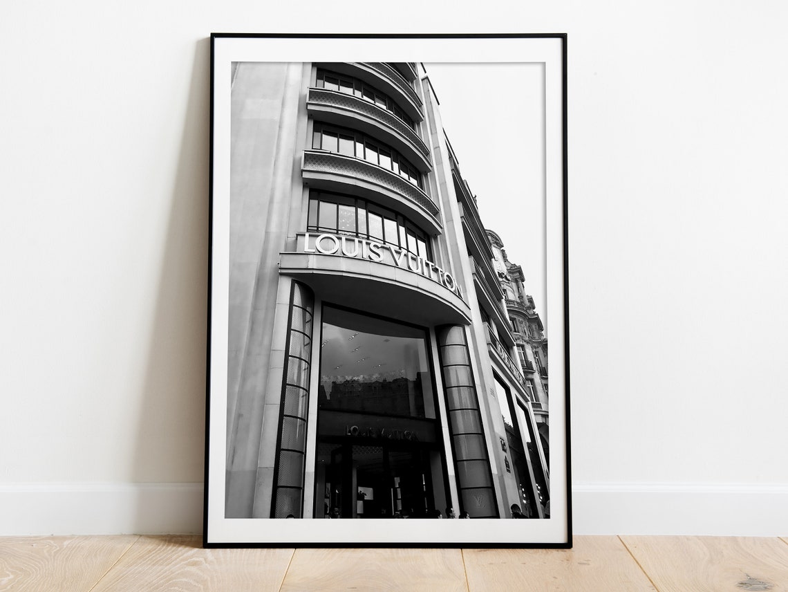 Louis Vuitton Flagship Store Facade Black and White Fashion Poster - Image 4
