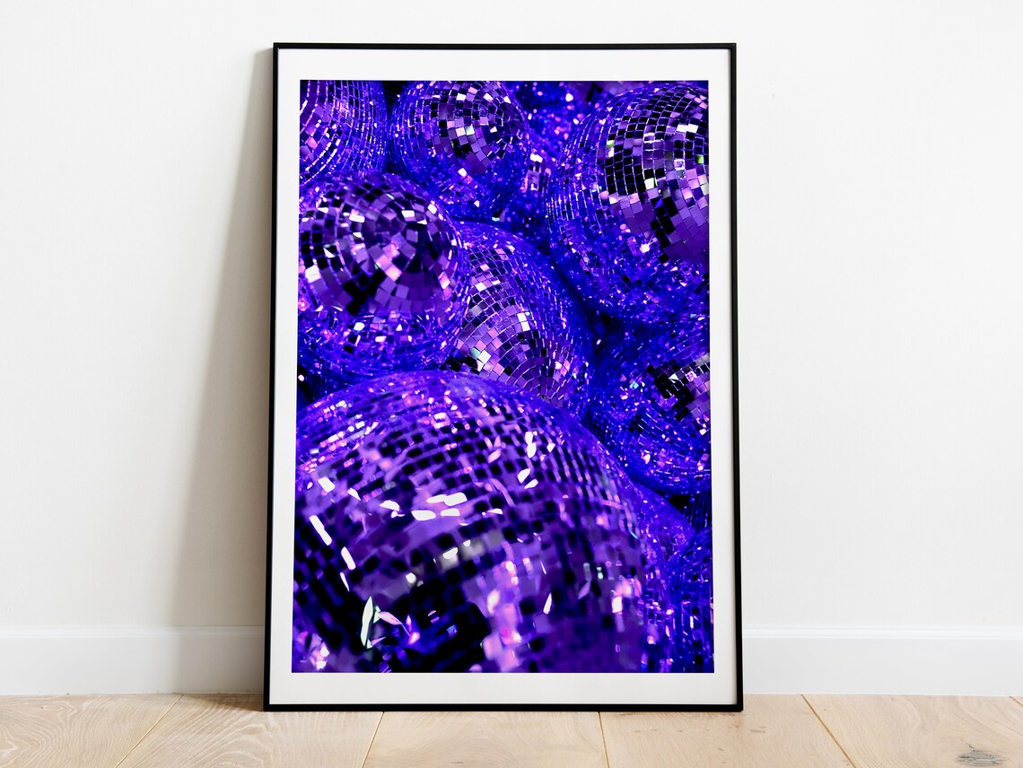 Cluster of Purple Disco Balls Sparkling Party Nightlife Photo Poster - Image 3