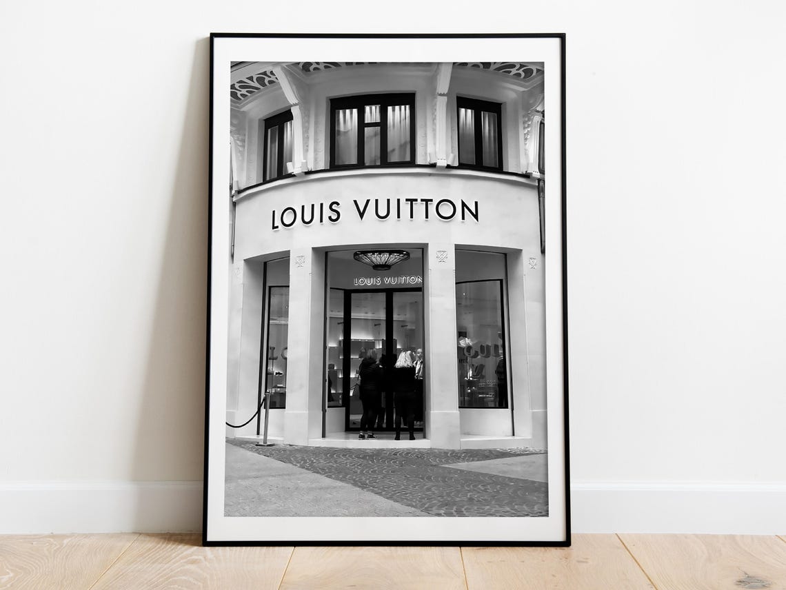 Louis Vuitton Storefront Black White Luxury Shopping Photo Poster - Image 3