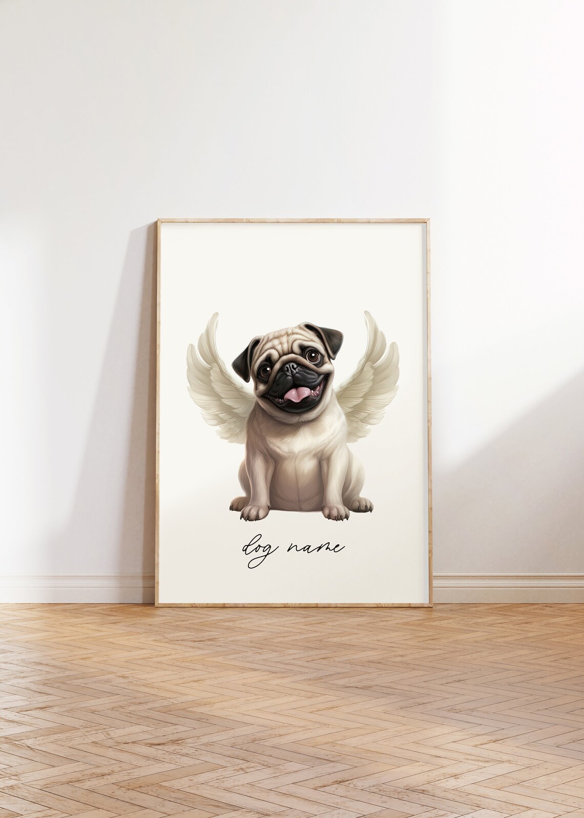 Pug Dog Memorial Rainbow Bridge Portrait Art Print - Image 3