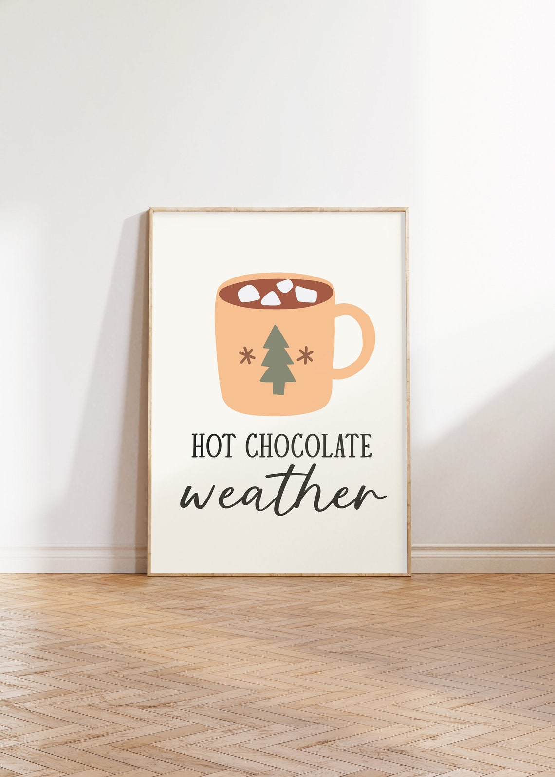 Hot Chocolate Weather Cozy Cocoa Mug Nordic Style Christmas Poster - Image 2