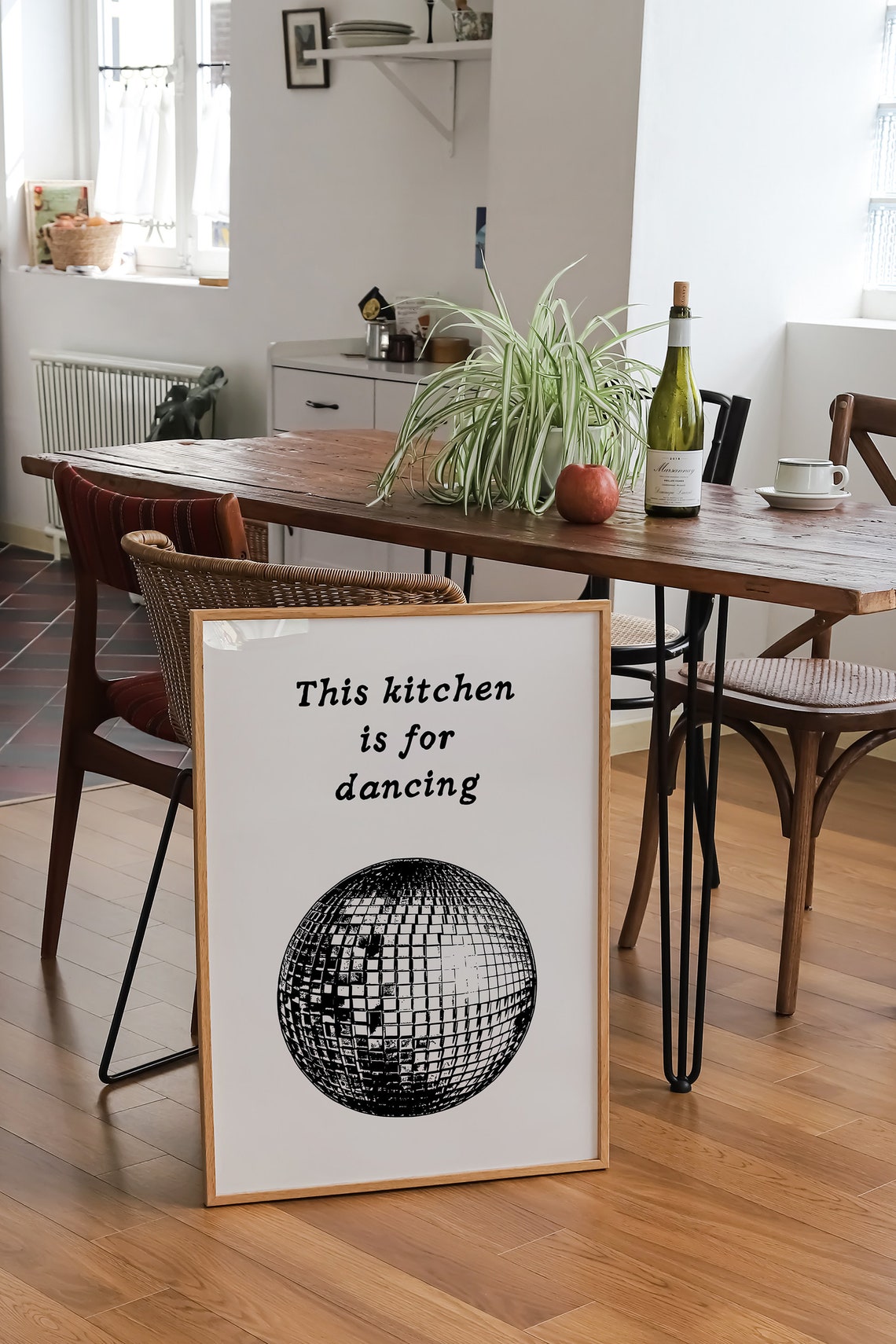 This Kitchen Is For Dancing Disco Ball Retro Kitchen Decor Poster - Image 3