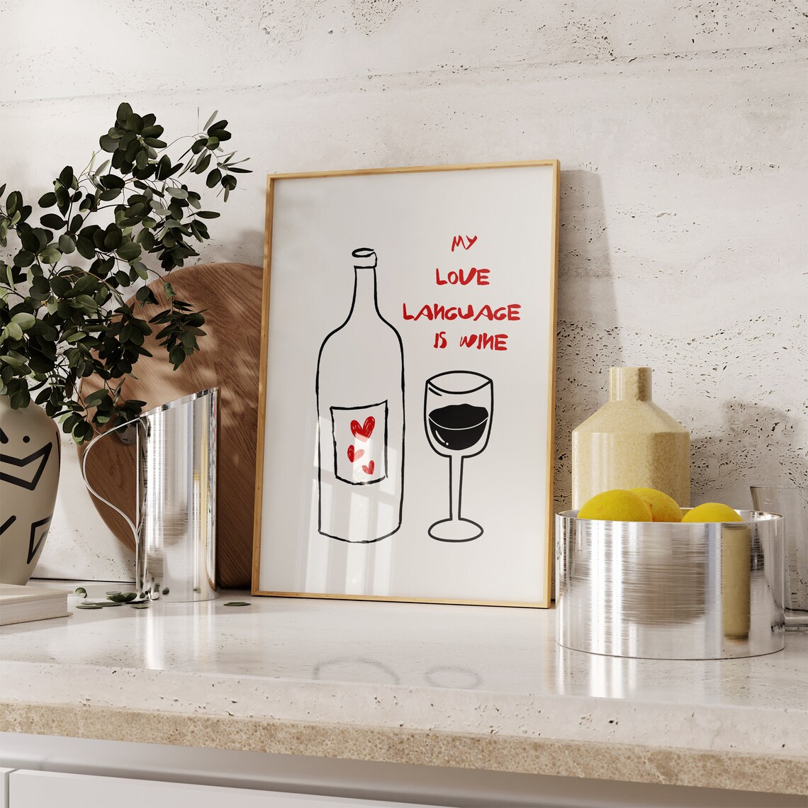 Cin Cin Wine Club Poster, Modern Bar Cart Art - Image 5