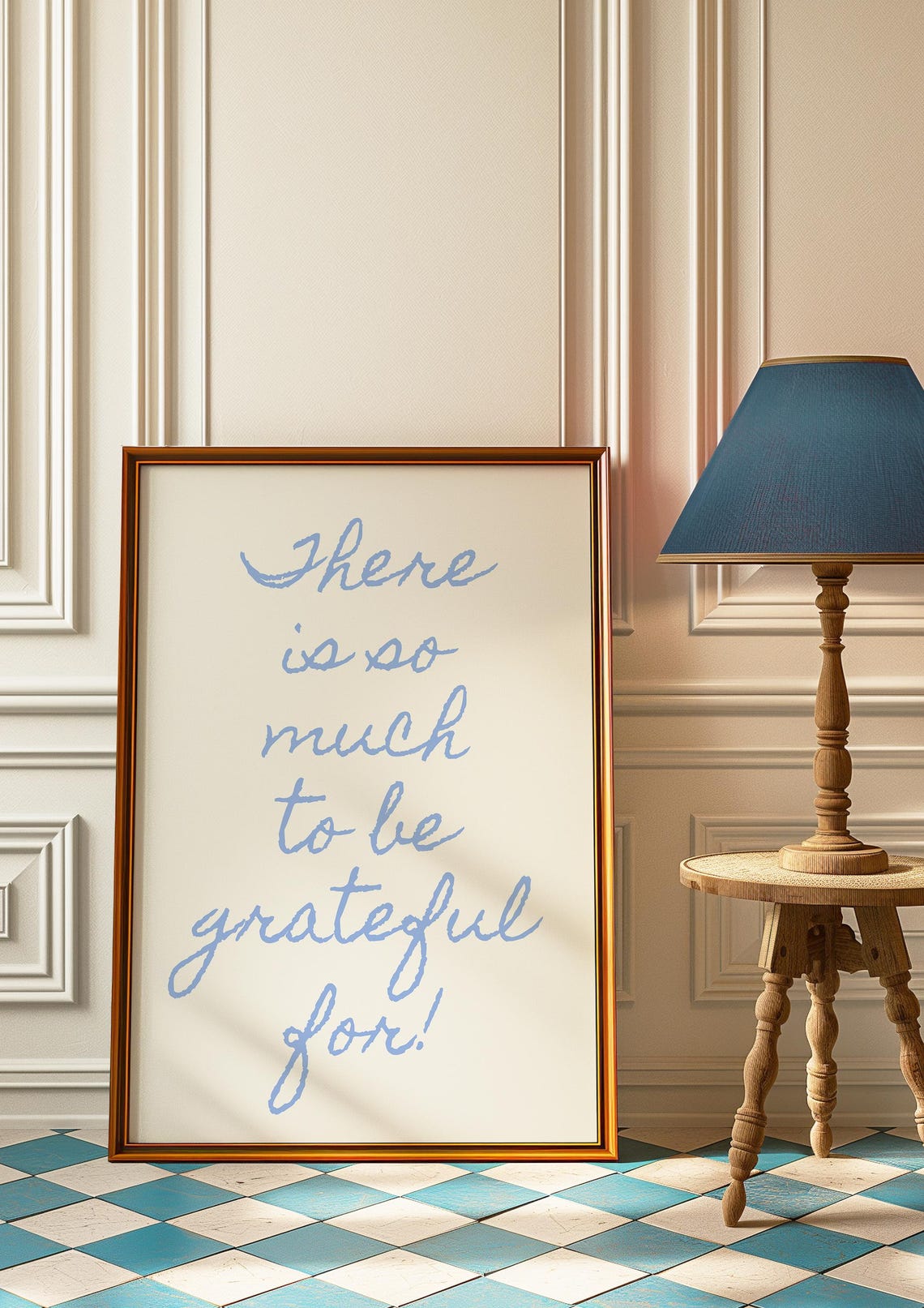 There Is So Much To Be Grateful For Positive Affirmations Light Blue Aesthetic Art Inspirational Quote Daily Reminder - Image 4