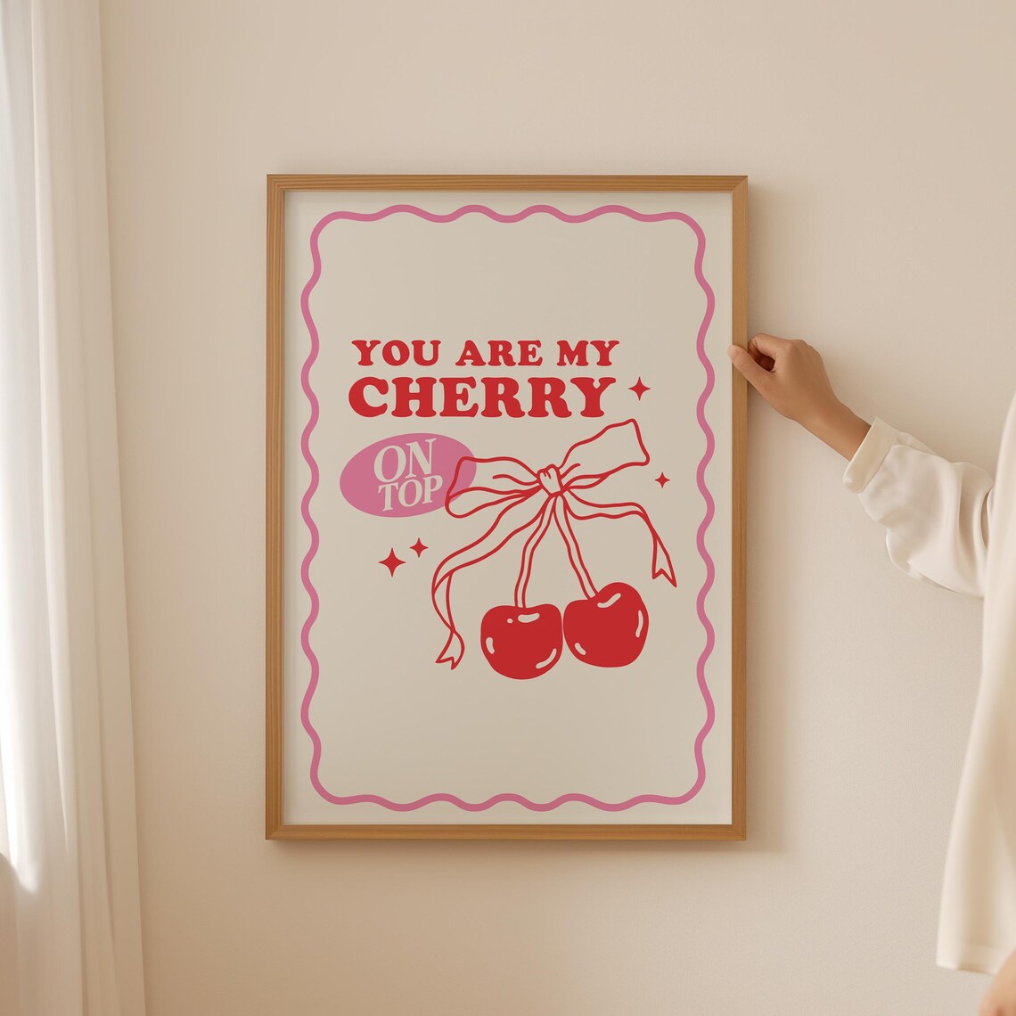 You Are My Cherry On Top Cute Sweet Retro Valentine Love Poster - Image 2