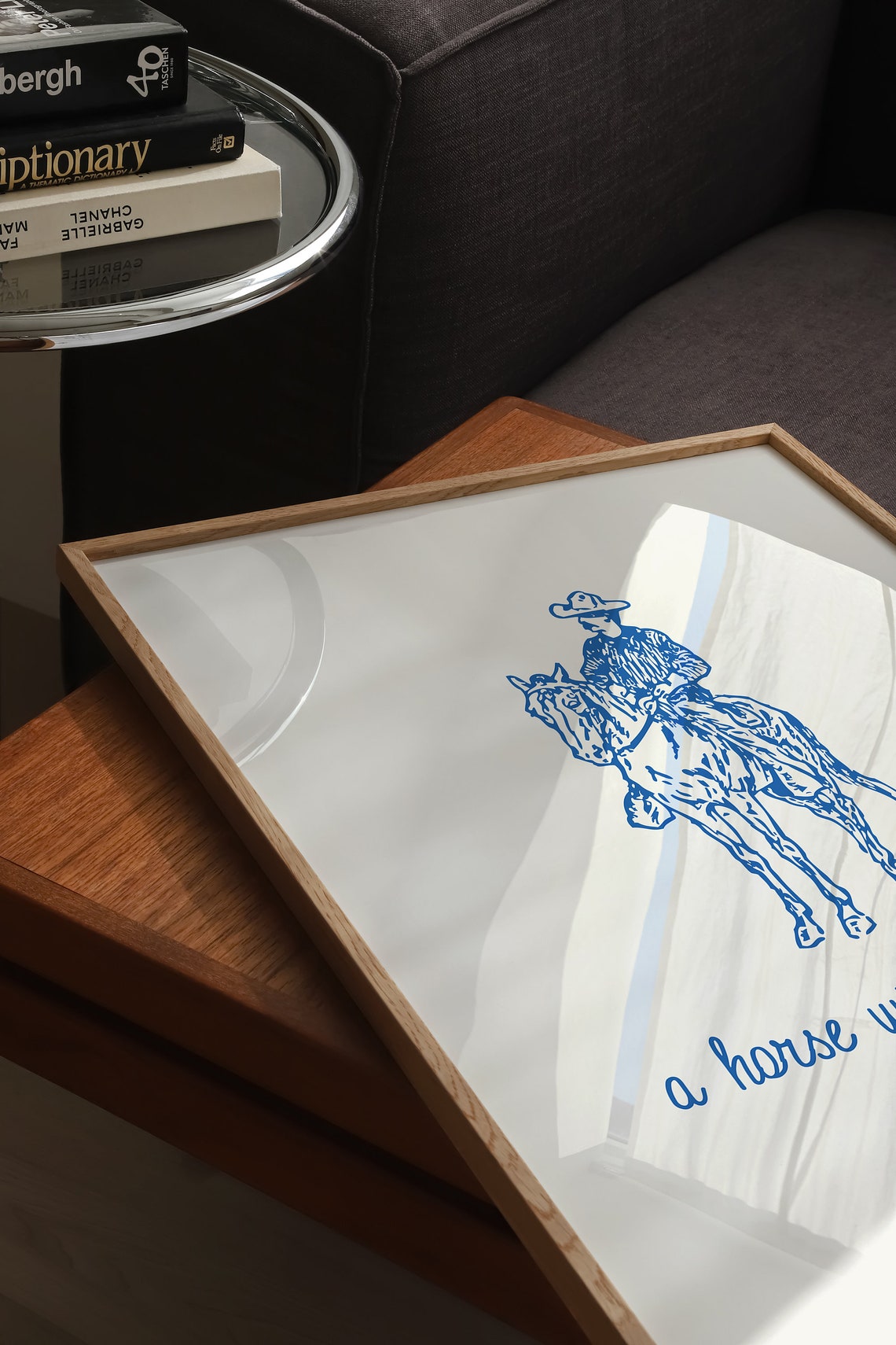 A Horse Will Never Break Your Heart Blue Cowboy Quote Wall Art - Image 4