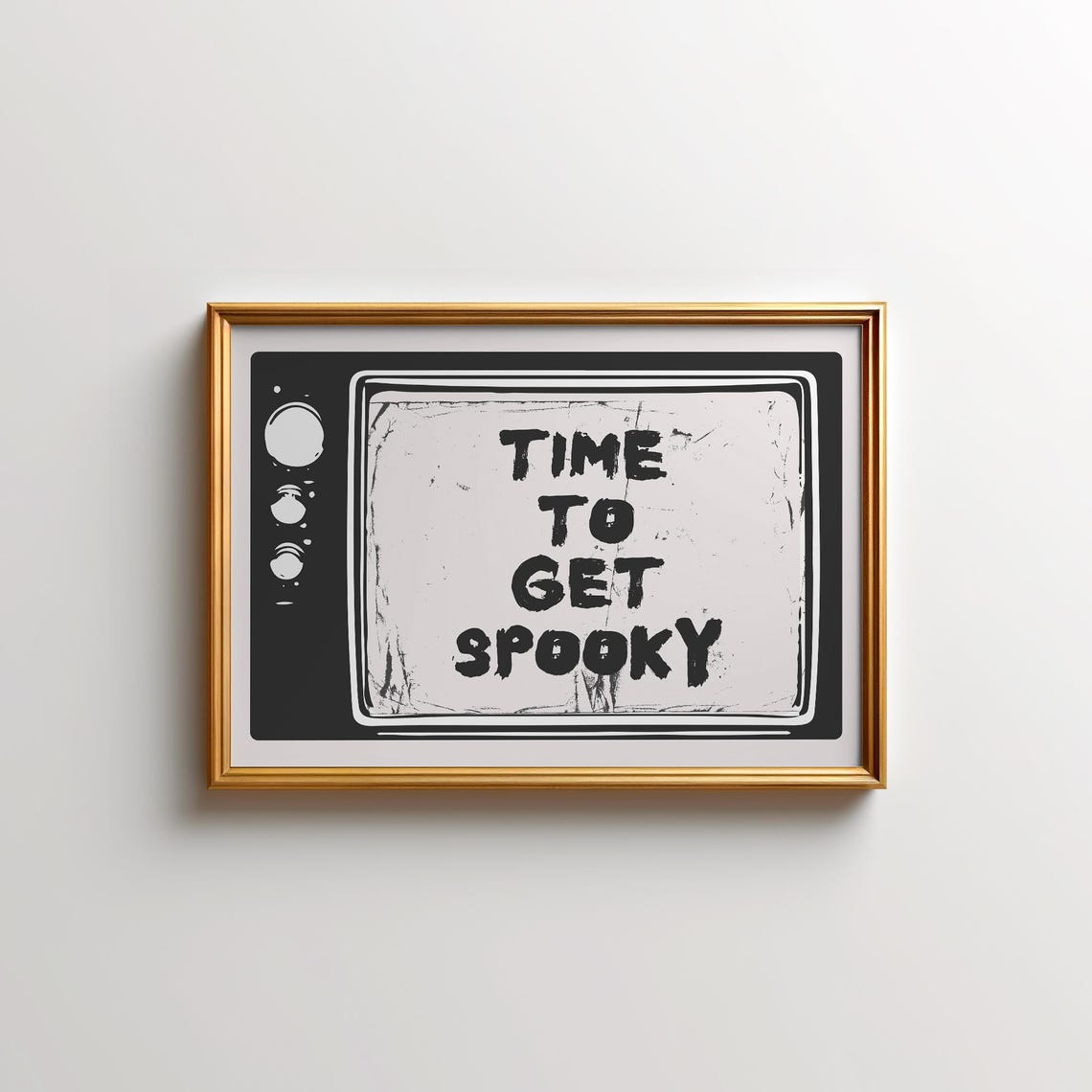 Time To Get Spooky Retro Television Grungy Horror Style Poster - Image 5