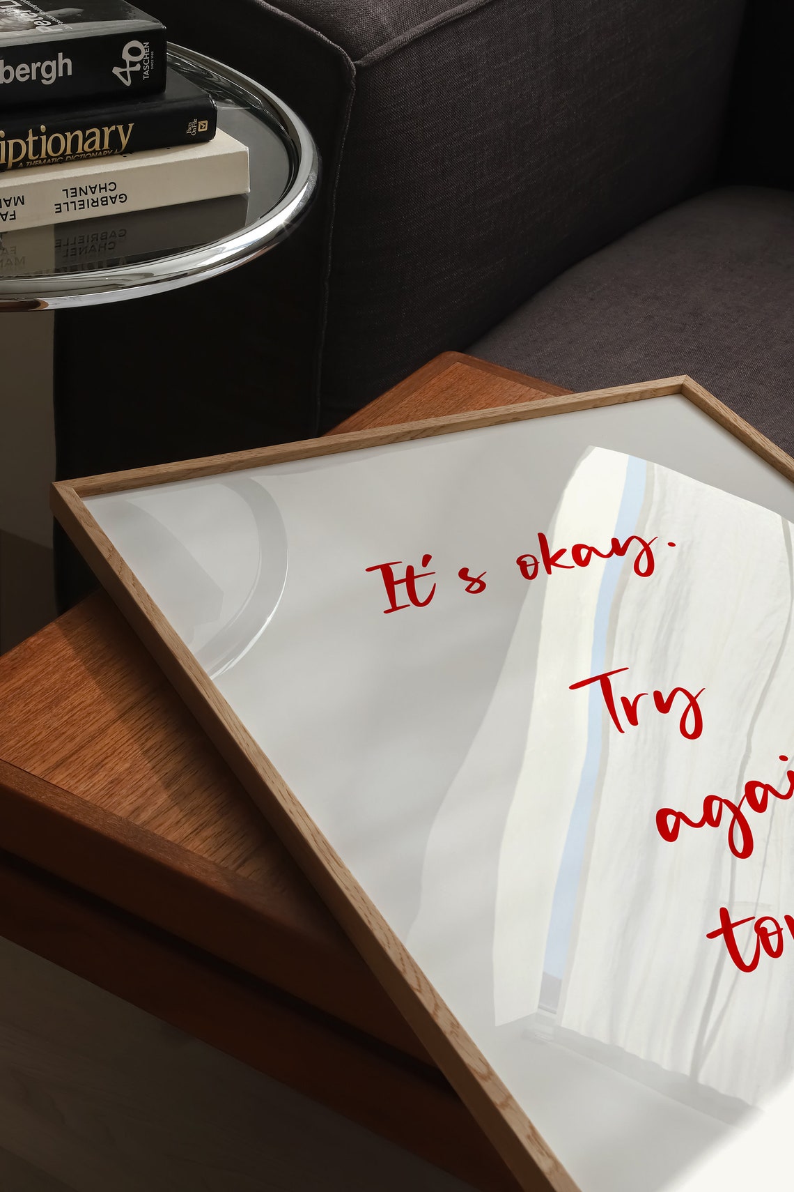 Its Okay Try Again Tomorrow Print Trendy Aesthetic Wall Art Self Affirmation Poster Motivational Quotes Poster Girly Bedroom Wall Decor - Image 2