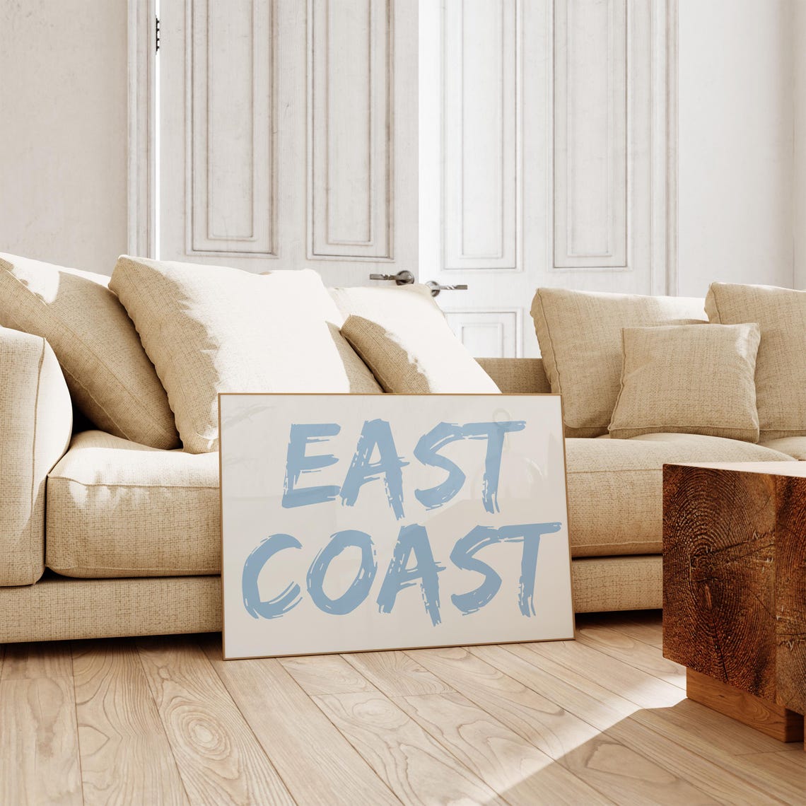 East Coast Blue Brush Lettering Wide Coastal Quote Decor Poster - Image 2