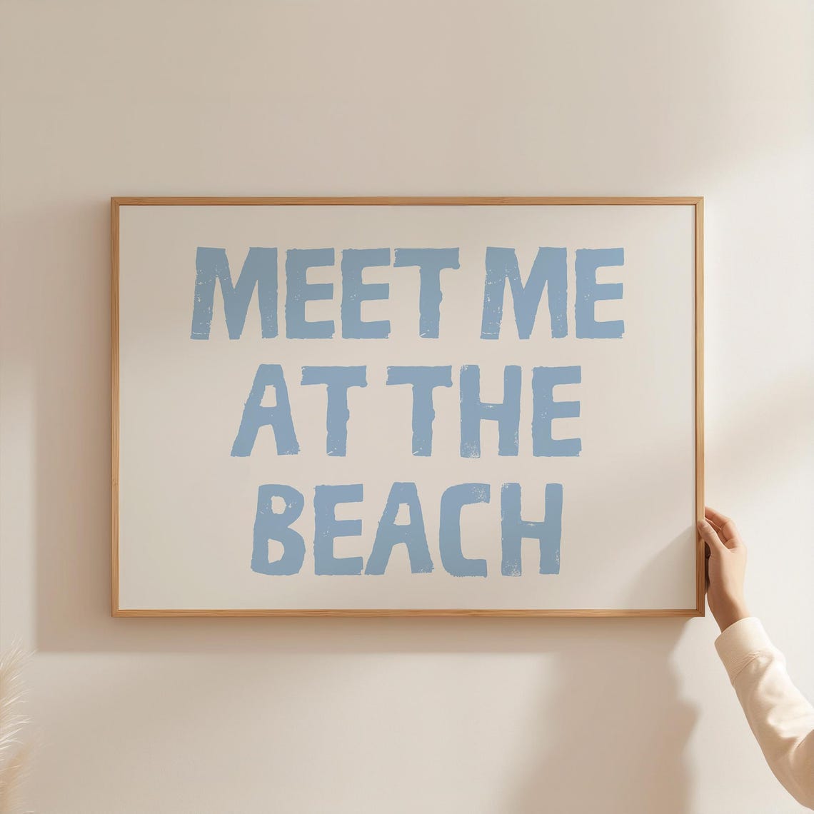 Meet Me At The Beach Blue Block Letter Beach House Decor Poster - Image 4