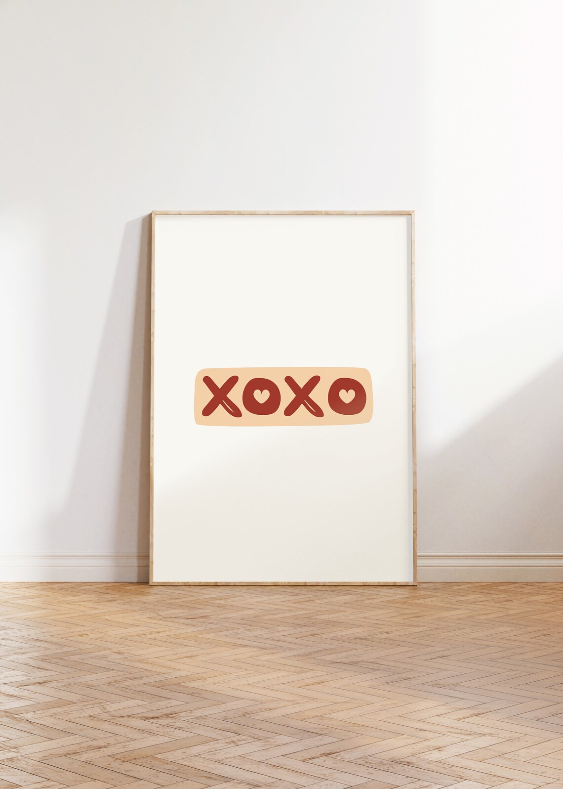 XOXO Minimalist Heart Letter Typography Modern Valentine Art Print - Image 3