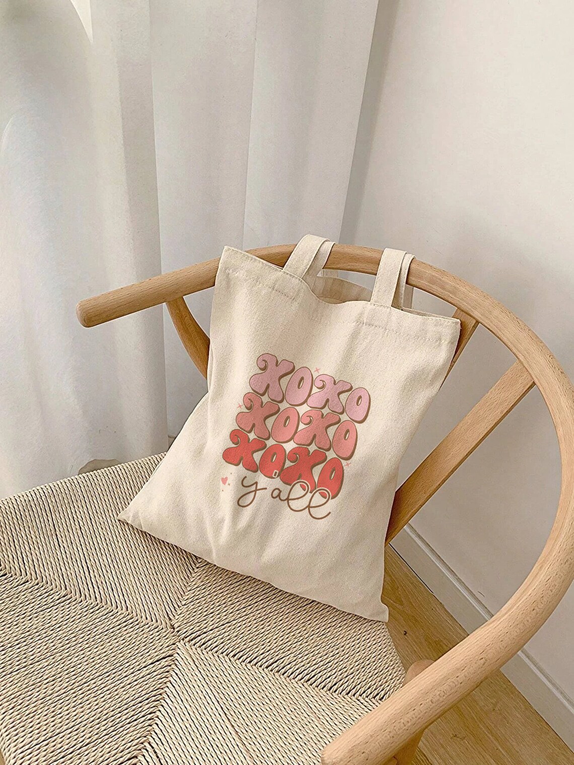 XOXO Yall Retro Bubble Letter Southern Valentine Quote Art Poster - Image 3