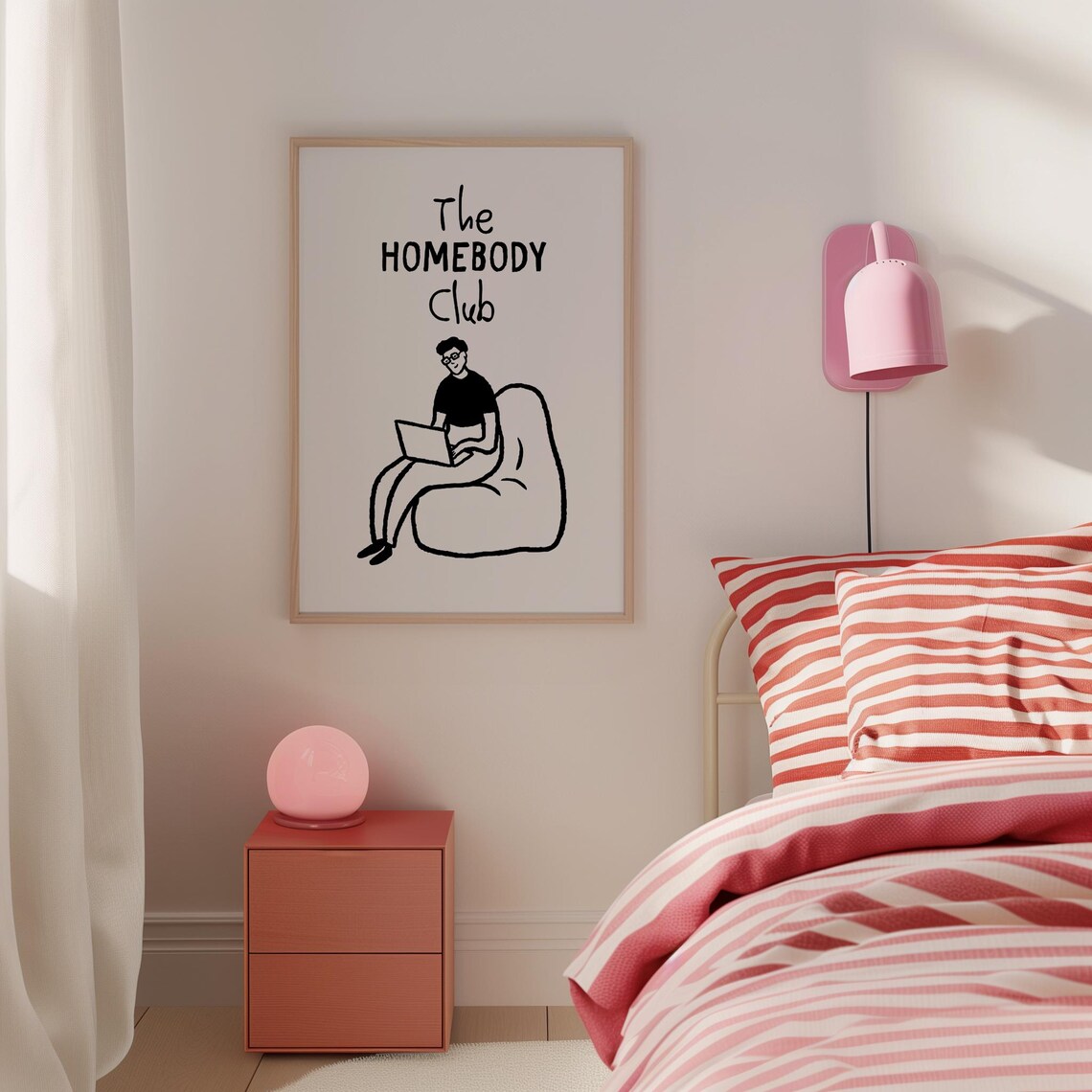 The Homebody Club Beanbag Laptop Introvert Life Doodle Print - Image 3