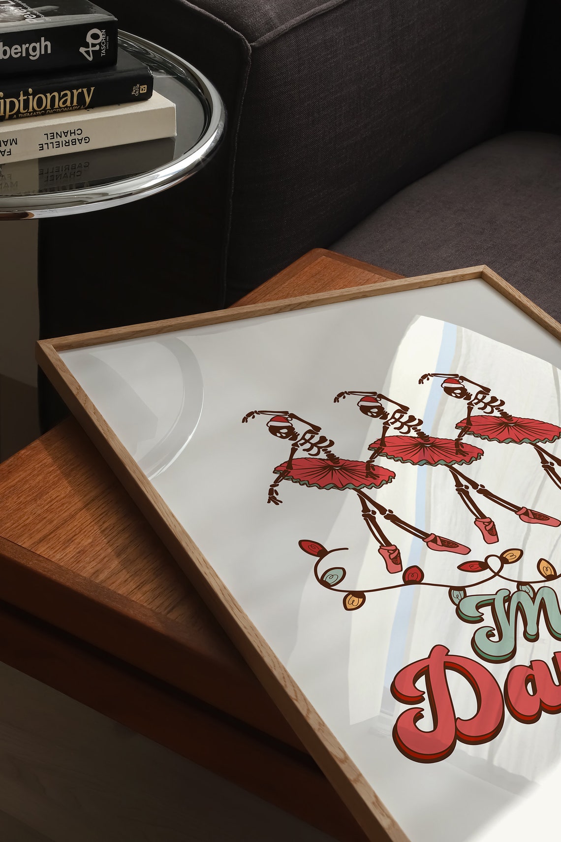 Merry Dancemas Three Dancing Skeleton Ballerinas Lights Poster - Image 5