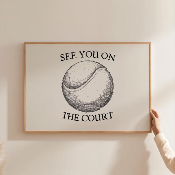 Vintage Tennis Print Country Club Aesthetic Wall Art Tennis Ball Print Retro Sports Poster Tennis Home Decor