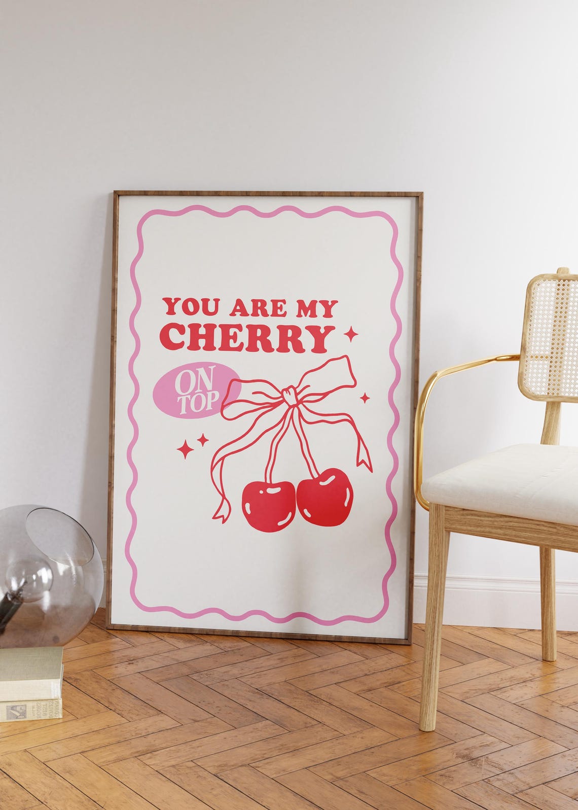 You Are My Cherry On Top Cute Sweet Retro Valentine Love Poster - Image 4