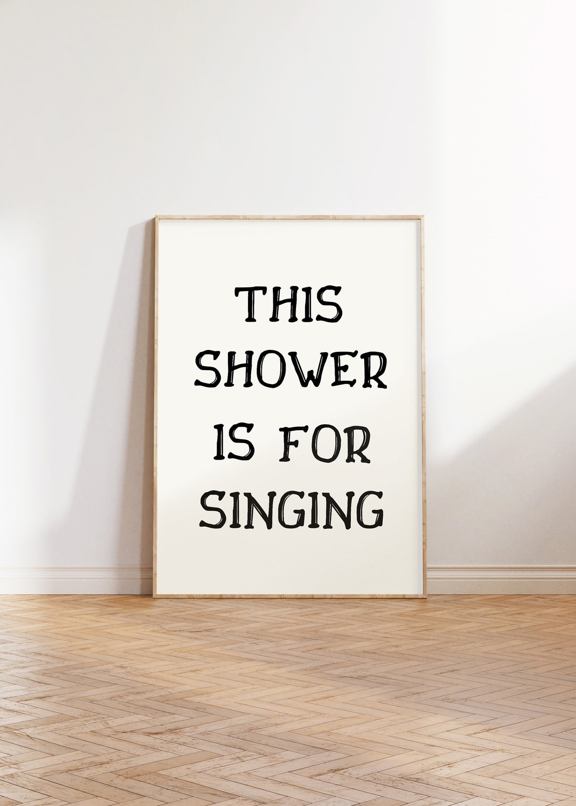 This Shower Is For Singing Black Typographic Bathroom Wall Art - Image 5
