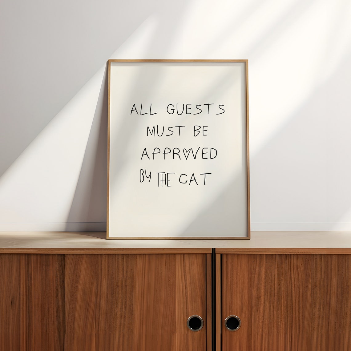 All Guests Must Be Approved By The Cat Funny Cat Quote Wall Art - Image 2