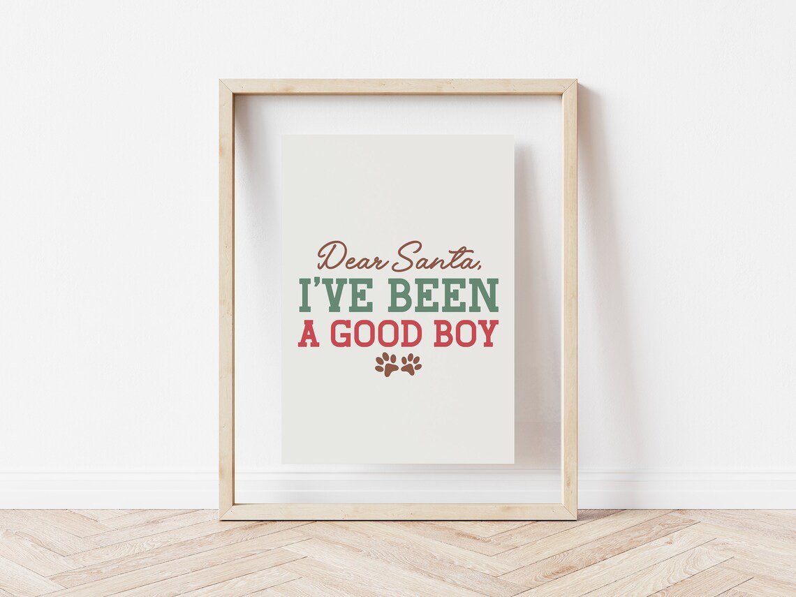 Dear Santa Christmas Dog Quote Art Print - Image 5