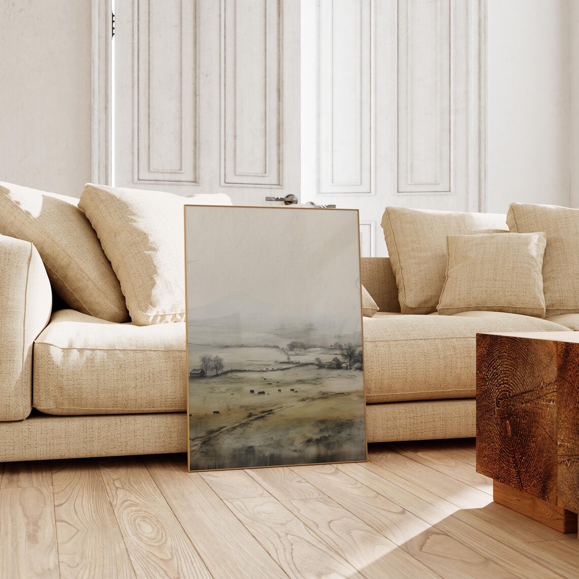Moody Landscape Art Print, Rustic Cottagecore Decor - Image 2