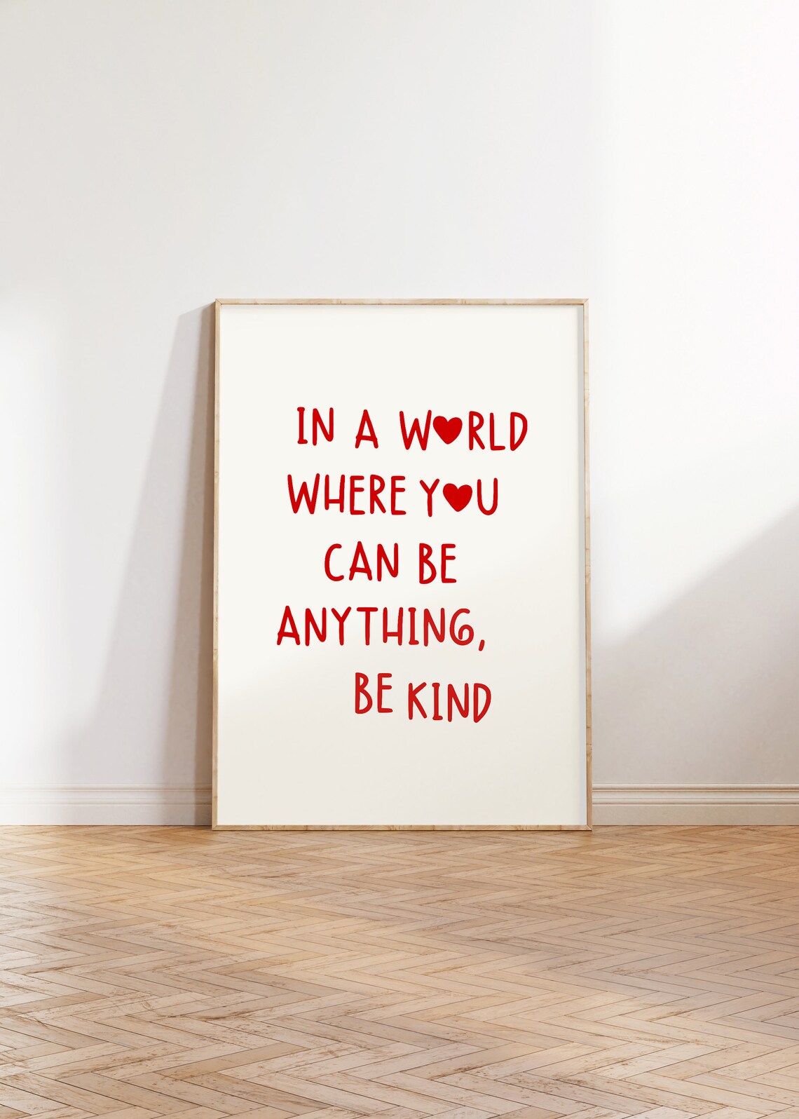 In A World Where You Can Be Anything Be Kind Quote Print Heart Quote Poster Aesthetic Living Room Print Red Heart Print Feminine Prints - Image 5