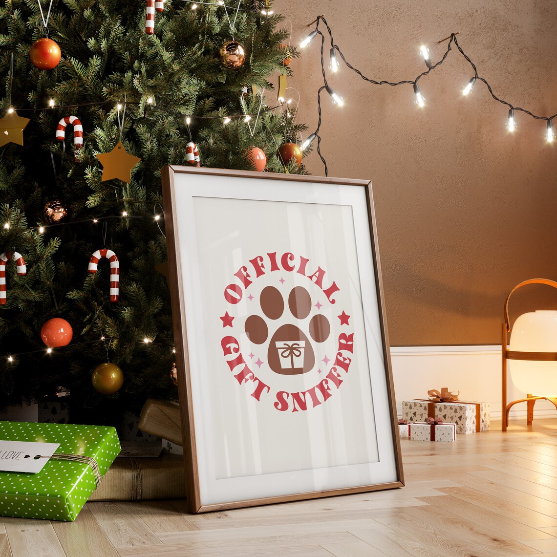 Official Gift Sniffer Funny Dog Paw Christmas Holiday Quote Print - Image 3