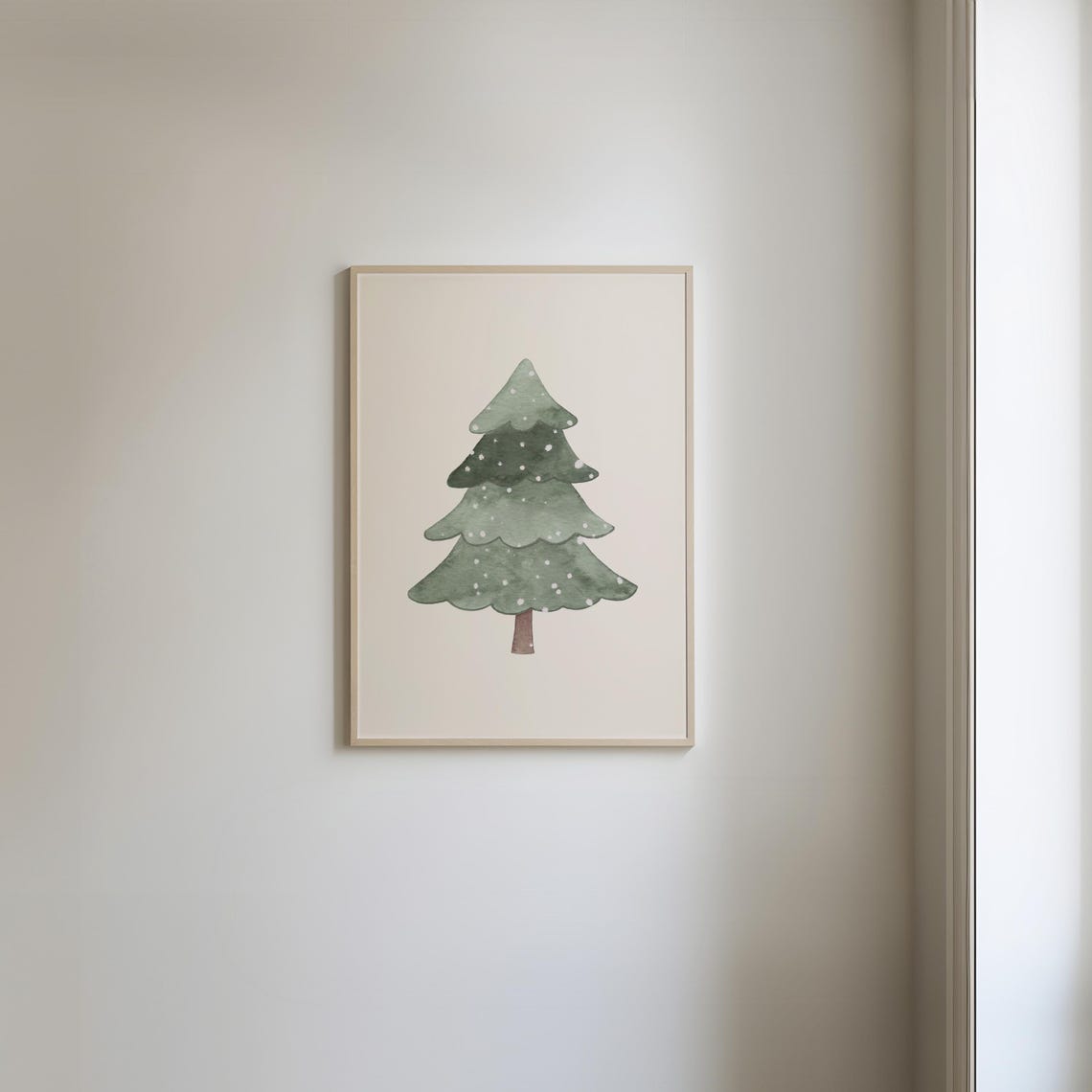 Christmas Tree Print Christmas Art Minimalist Christmas Wall Decor Evergreen Tree Painting Festive Decor - Image 3