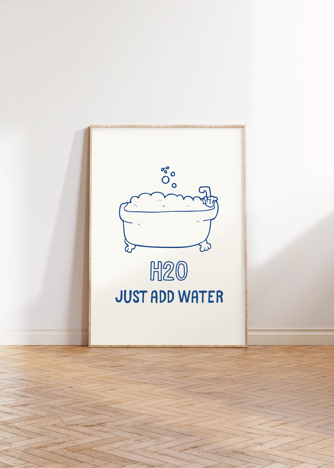 H2O Just Add Water Bubble Bath Blue Doodle Bathroom Wall Art - Image 4