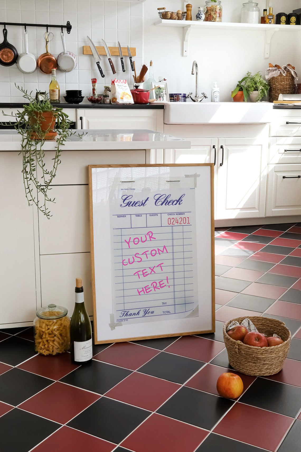 Custom Guest Check Your Text Here Personalized Bar Cart Poster - Image 2
