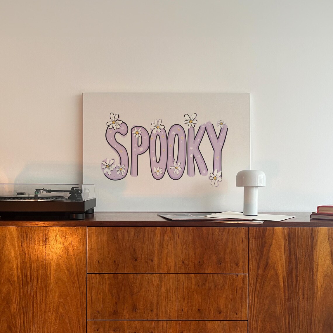 Spooky Lavender Floral Bubble Letter Preppy Typography Halloween Poster - Image 5