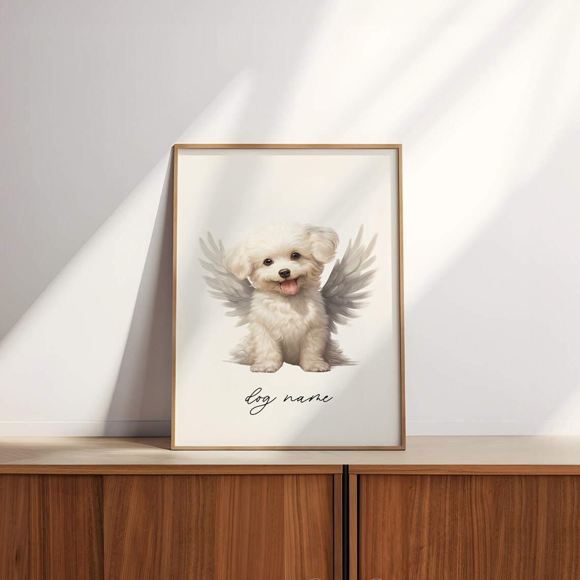Bichon Frise Dog Memorial Rainbow Bridge Print Pet Loss Memorial Portrait Angel Dog Print Pet Loss Sympathy Gift Custom Dog Memorial - Image 2