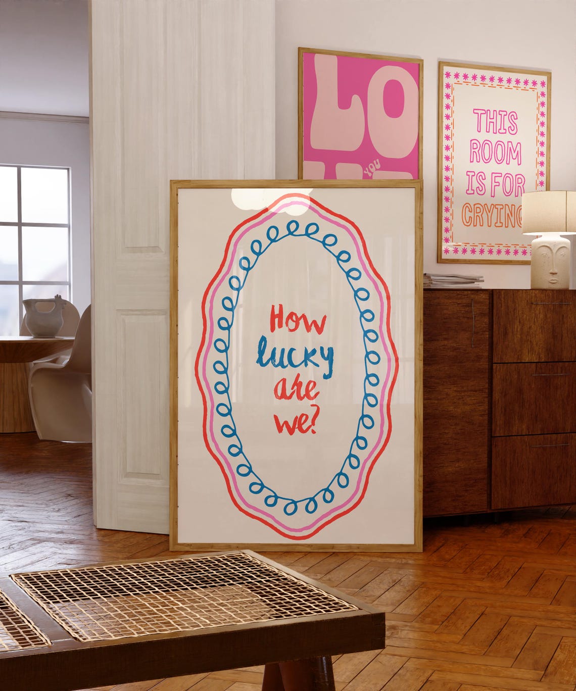 How Lucky Are We Colorful Handwritten Positivity Quote Poster - Image 3
