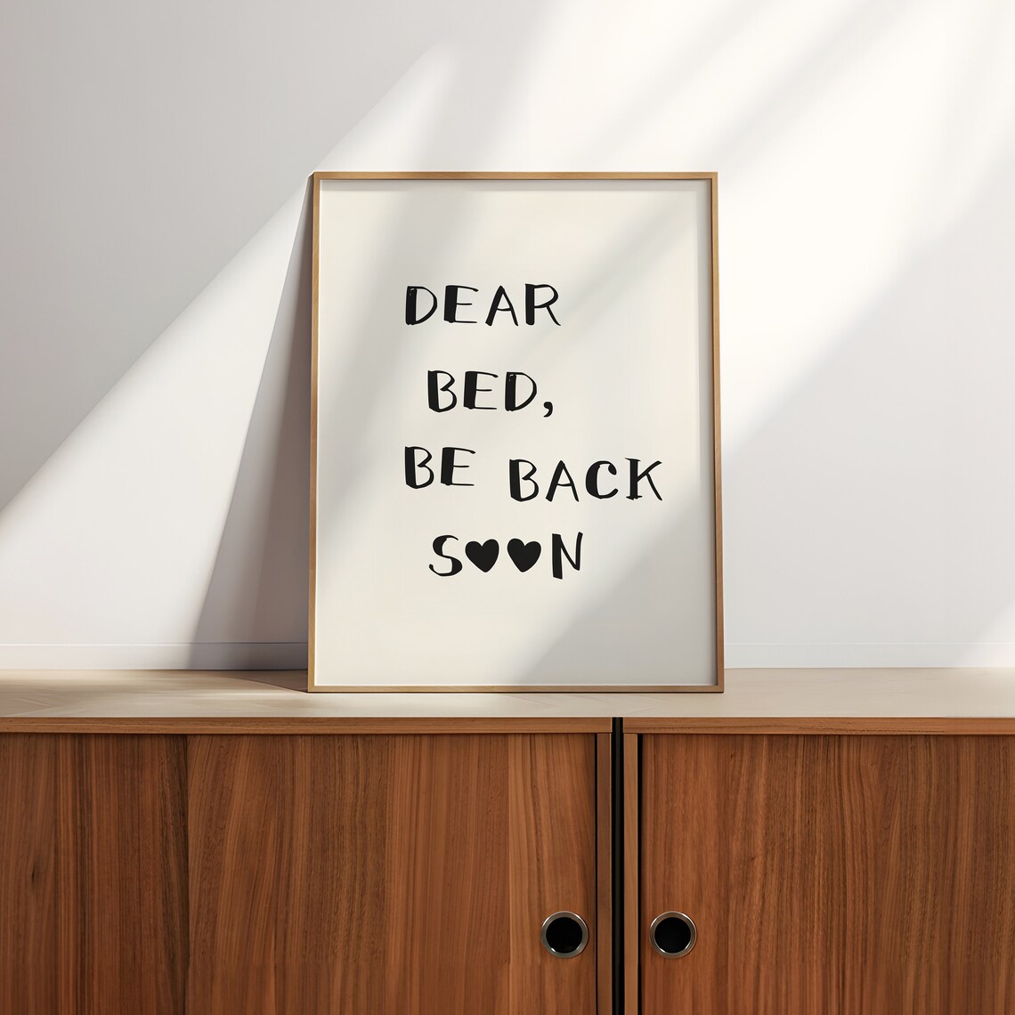 Dear Bed Be Back Soon Funny Minimalist Bedroom Quote Wall Art - Image 2