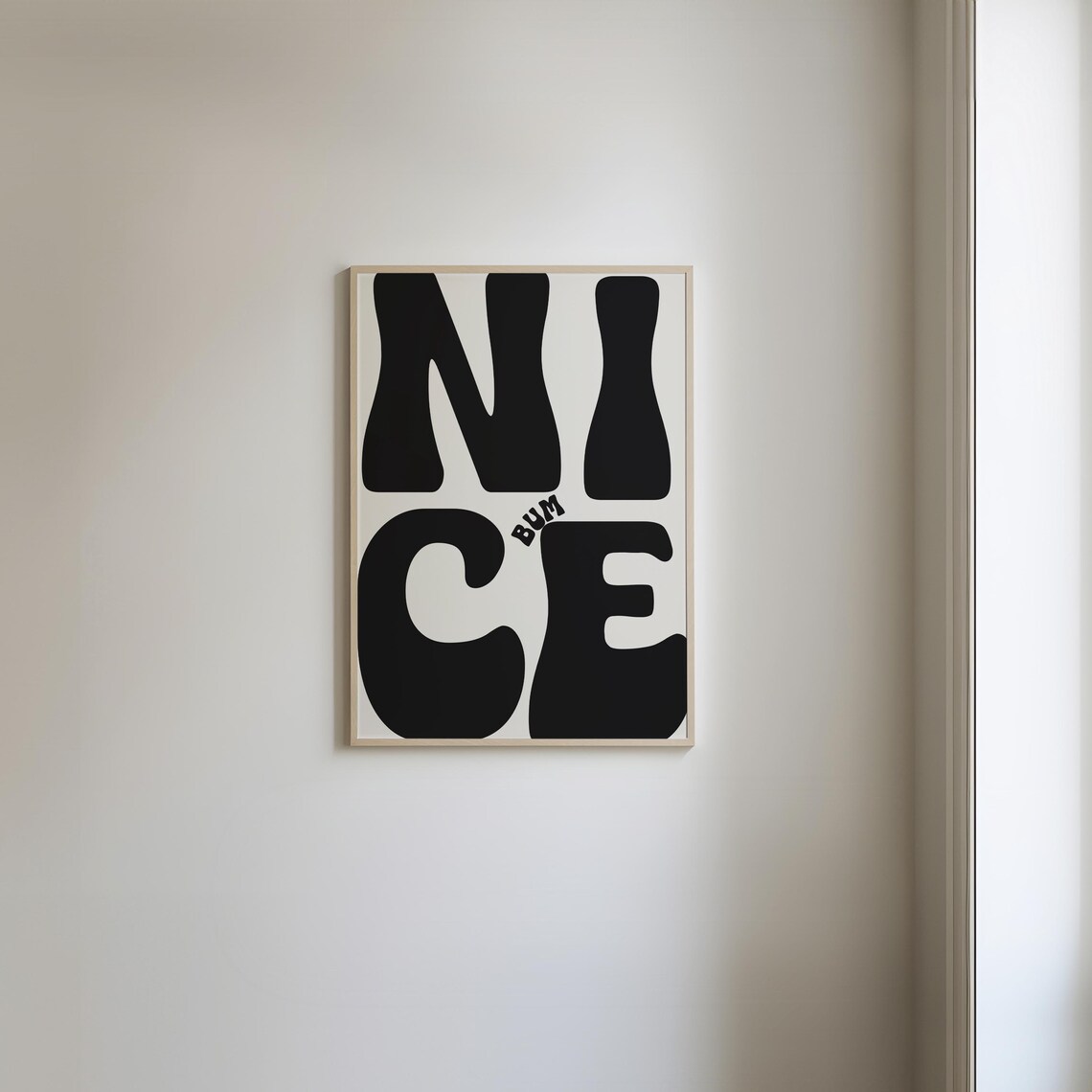 Nice Bum Funny Neutral Bathroom Typography Art Print - Image 4