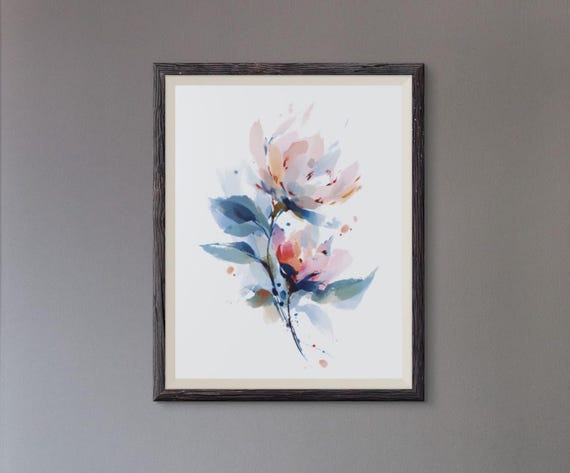 Abstract Floral Composition Loose Brush Petals Wall Art
