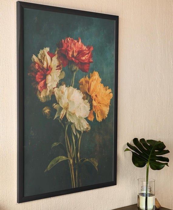 Vintage Botanical Print Macro Flower Photography Elegant Home Decor