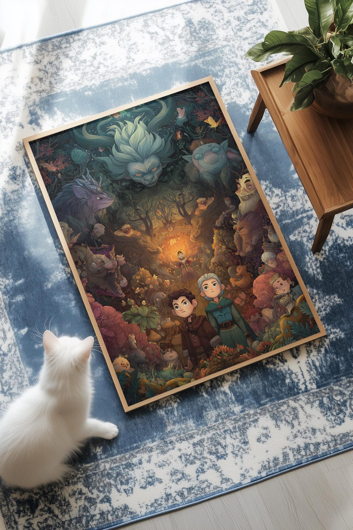 Enchanted Forest Poster of a Magical Fairy Tale Woods Night Scene