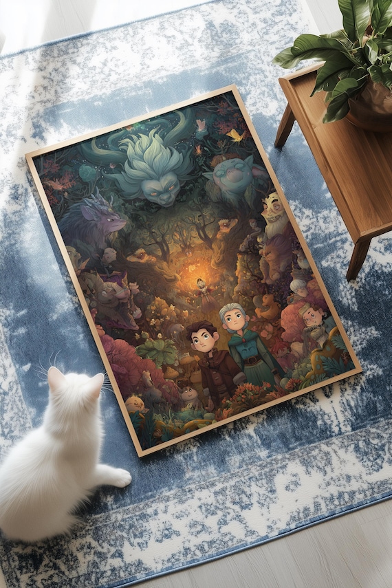 Enchanted Forest Poster of a Magical Fairy Tale Woods Night Scene
