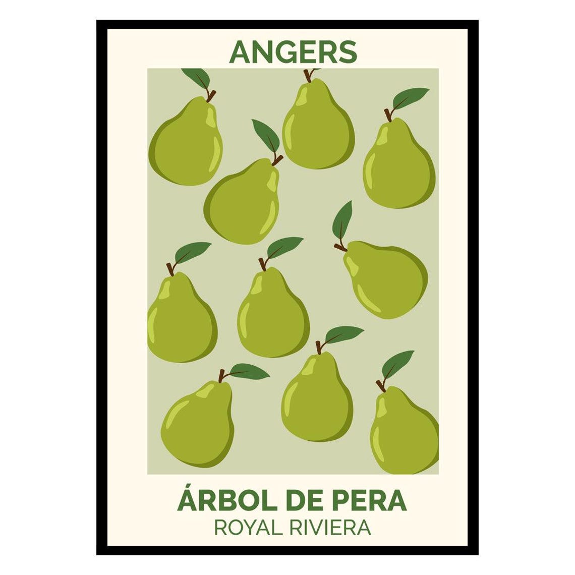 Angers Fresh Pear Tree Royal Riviera Botanical Green Fruit Poster
