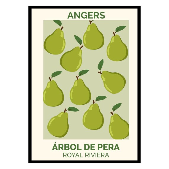 Angers Fresh Pear Tree Royal Riviera Botanical Green Fruit Poster