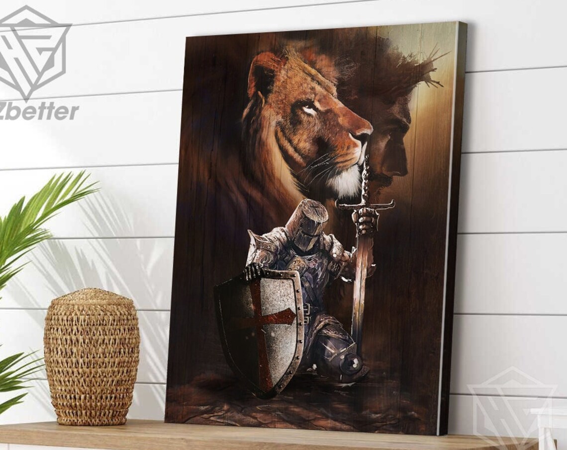 Lion God Armor Of God God Wall Art Home Decor Christian Gift Idea Warrior Of God Lion Of Judad Knight Of God