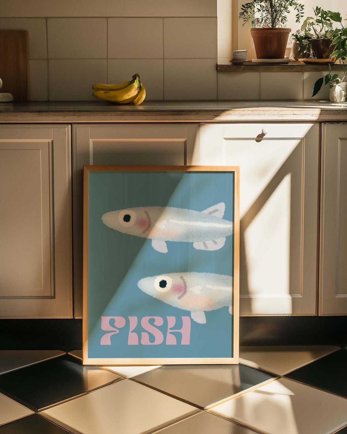Cute Fish Poster, Whimsical Ocean Kitchen Decor - Image 3